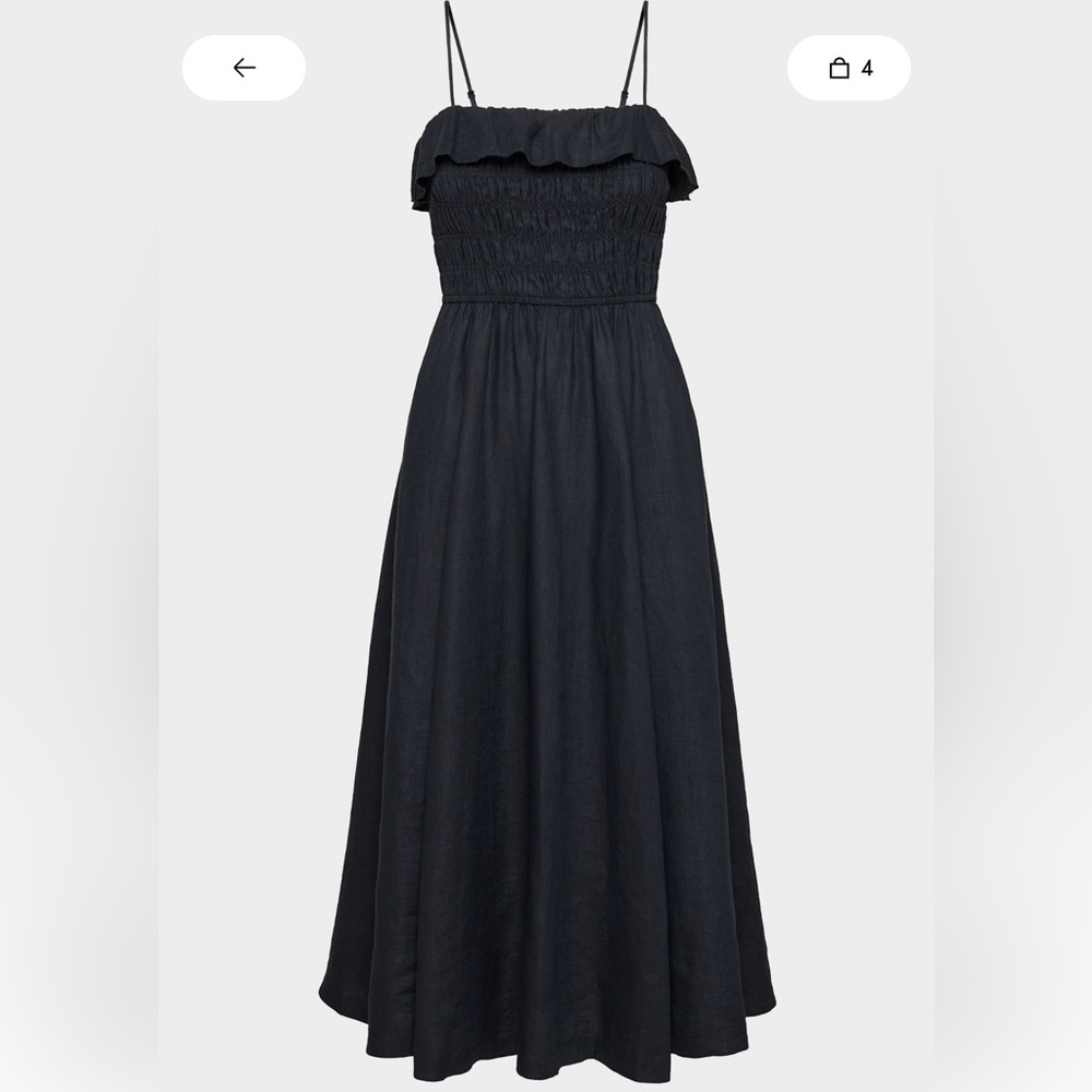 Aritzia Wilfred Black Portea Linen Dress size Large